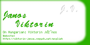 janos viktorin business card